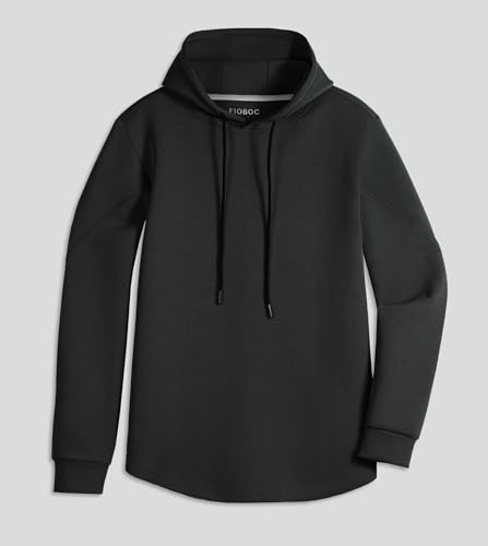 Fioboc Mens Hoodie Curve Hem Hoodies Pullover Classic Fit Sweatshirts Long Sleeve Hoodie S-4XL4