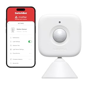 SwitchBot Smart Motion Door Sensor – Wireless Home Security System, PIR Motion Detector Alert, Add SwitchBot Hub to Make it Compatible with Alexa