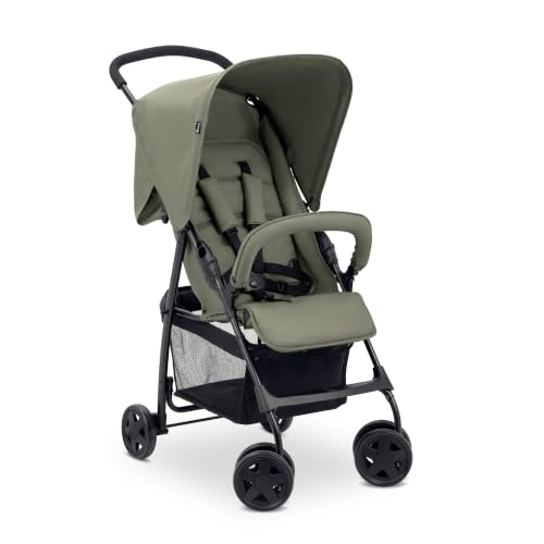 hauck Poussette Compacte Citadine Sport - Ultra Légère Seulement 5,9 kg, Pliable et Inclinable, Jusqu'à 15 kg, Capote Pare-Soleil, Grand Panier 3 kg, Olive