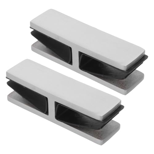Veemoon Lot de 2 Pinces à Verre Inoxydable 180° pour Garde-corps, Fixation Solide pour Panneaux 10-12 Mm, Clips Résistants la Corrosion, Support Balustrade...