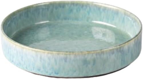 Jirrtco 陶器の花器優雅な花台と水盤陶器の花皿生花器小原流禅意の水盤中国風の生花器和風の花道鉢円 (A)