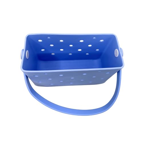 Small Rubber Beach Tote Bag, Open Top Portable Outdoor Travel Bag for Beach Picnic Pool Outings3