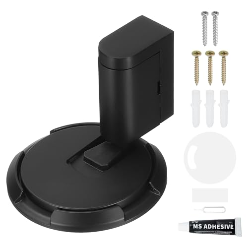 QUARKZMAN 4 Piezas Tope Puerta Magnético, Tope Puerta Suelo Magnético Silencioso Adhesivo Mecánico Absorbente Impactos para Dormitorio Oficina Baño, Negro