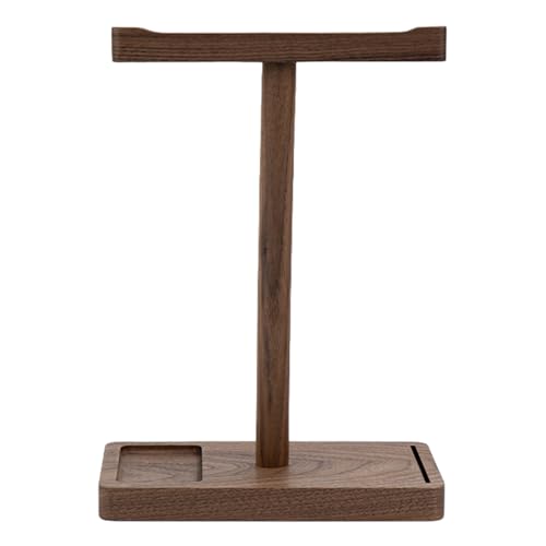 Kopfhörerständer – 11-Zoll-Organizer-Halter | Sockel aus Walnussholz – Rutschfester Kopfhörer-Präsentationsständer für Schreibtisch- und Büroaufbewahrung, langlebige Headset-Halterung, platzsparend