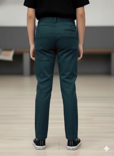 Image of A.T.U.N. (ALL THINGS UBER NICE) Boys Regular Fit Formal Chinos | Smart School & Occasion Wear Bottoms | Smooth, Comfortable & Tailored Look Pants