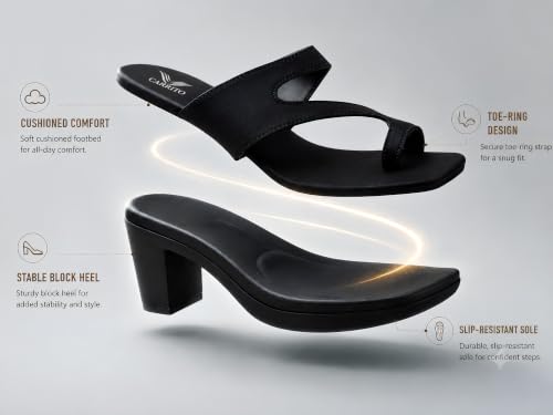 Image of Carrito Women's Block Heels, Lightweight & Comfortable For Girls