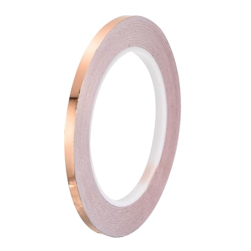 PATIKIL Copper Tape 0.24 Inch x 27 Yards 0.05 Thick Copper Foil Tape Single Sided Conductive Adhesive EMI Shielding for Electronics, Circuits, Grounding