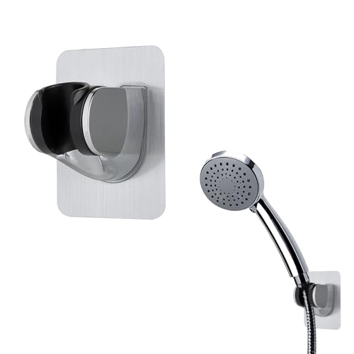 Bdfgh Soporte de repuesto para cabezal de ducha, soporte universal ajustable con ventosa de pared, soporte de varita de ducha de mano autoadhesivo, fuerte fijación sin taladrar, para hotel, hogar,