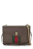 Gucci, Pre-Loved Brown Leather Web Tiger Head Animalier Shoulder Bag, Brown