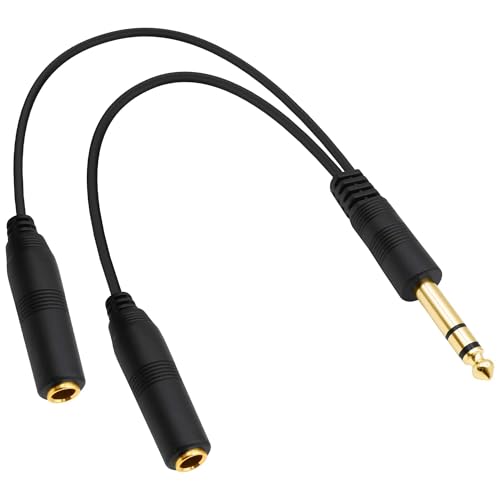 Solución para duplicar salida de 6,35 mm con este cable divisor TRS macho a doble hembra