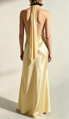 Image of Yiulangde Women's Backless Smocked Maxi Dress Sexy Spaghetti Strap Cut Out Flowy Beach Long Dress Vacation Casual Sundresses
