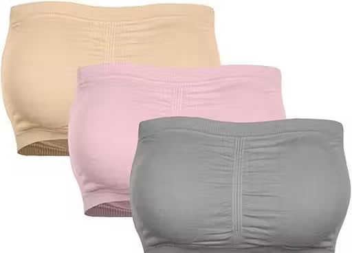 Women's Seamless Bandeau Tube Bra Combo Non Wired Breathable Stretch Bralette Everyday UseBra_13_Parent-image-36