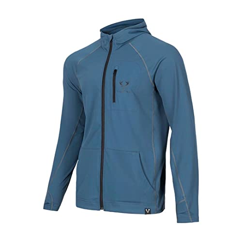 FORLOH Men’s SolAir Technical Hoodie - Lightweight Tactical Sun Hoodie | UV Protection | Base Layer (M, Ensign Blue)