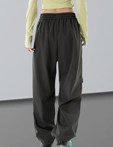 Image of FEOYA Hiking Pants Women Parachute Pants Baggy Quick-Dry Water-Repellent | with Zipper Large Pockets Outdoor Travel Cargo Pants Casual Wear