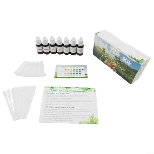 Kit de suelo de 4 pulgadas para pH amoníaco, nitrógeno, fósforo y potasio con colorímetro, herramienta de prueba rápida para análisis de fertilidad de jardín
