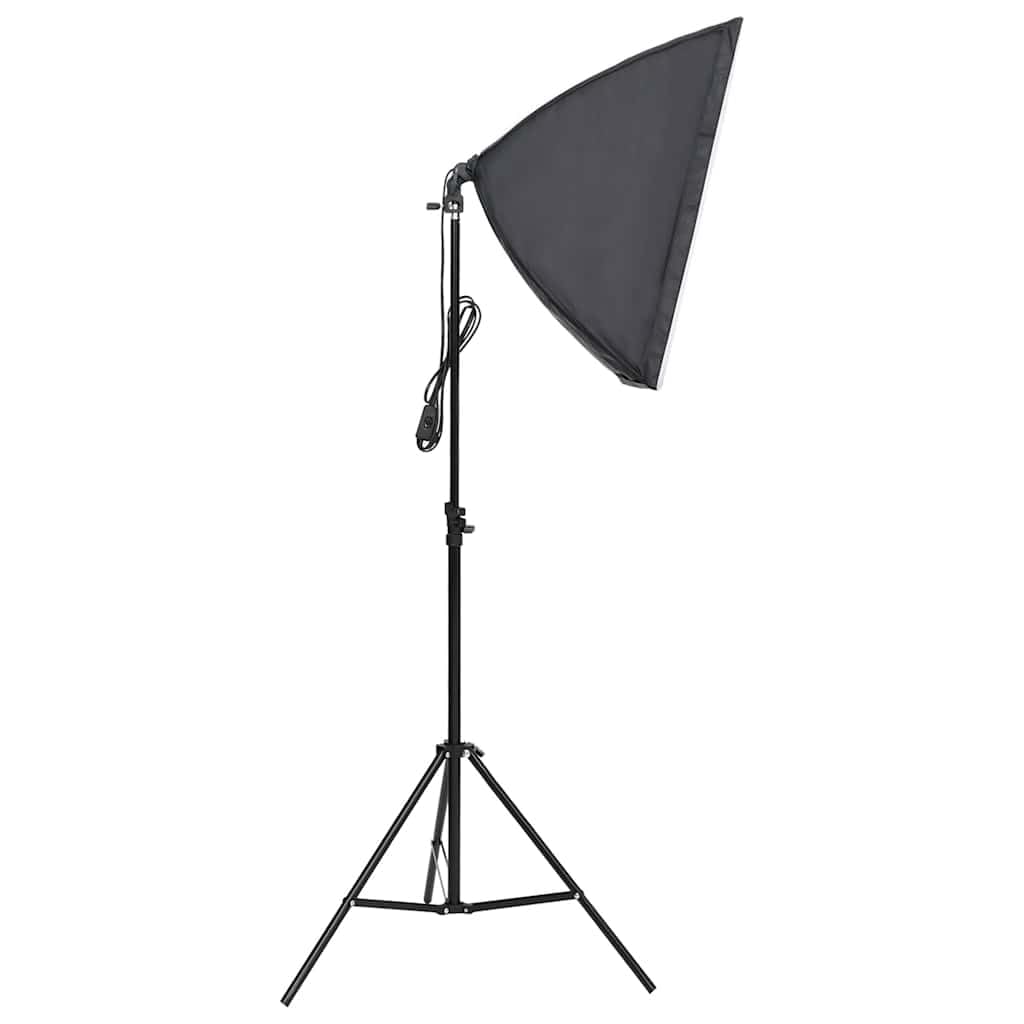 Kit de estudio fotográfico con softbox de iluminación, 2 trípodes, sistema de fondo de aluminio, 2 bombillas LED, bolsas de transporte, ideal para fotografía, vídeo, streaming, vlogging