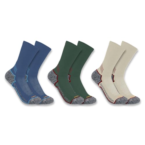 Carhartt Men's SC4223M Force Midweight Crew Sock 3 Pack, Assorted 02, X-Large