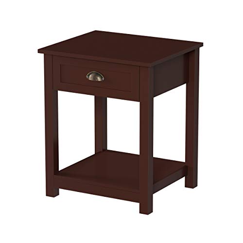 Lavish Home 80-ENDTBL-7 End Table With Drawer - Sofa Side Table With Storage Shelf - Classic Shaker-Style Wooden Nightstand For Bedroom Or Living Room  thumb #7