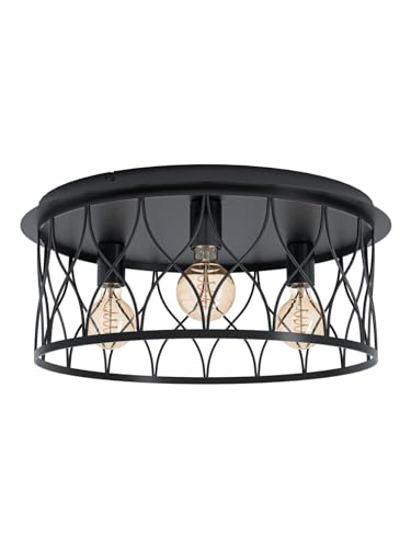 Plafonnier moderne vintage 3 lumières noir GL0207 pour illuminer le salon familial