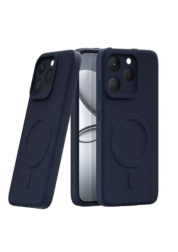 Image of amazon basics Back Cover for Realme 15T 5G Soft Matte Silicone Mag-Safe Design (Mag-Safe Not Support) Camera Protection | Slim Fit Bumper Cover (Blue)