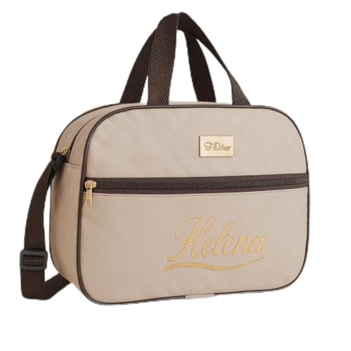 Bolsa Saída Maternidade Pequena Personalizada Bebê Luxo (Bege Menina)