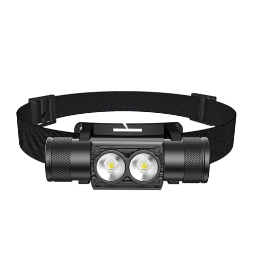 changlinyd Headlamp Rechargeable, High Lumen Super Bright 180°Beam LED Head Lamp, Head Lights for Forehead, IPX6 Headlamps for Adults, 6 Modes, Fishing, Camping, Running, and Walking Dogs (H25A)