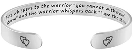 JoycuFF Cancer Gifts for Women Cancer Survivor Bracelets for Women Girls Breast Cancer Awareness Cuff Bracelet for Cancer Patient Jewelry Inspirational Encouragement Gifts for Her