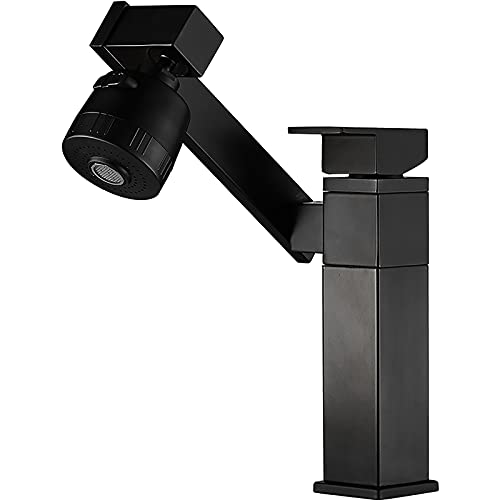 Mitigeur noir lavabo monotrou pivotant pour éliminer les éclaboussures - 2
