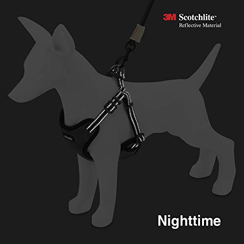 Best Pet Supplies Voyager Adjustable Dog Harness With Reflective Stripes For Walking, Jogging, Heavy-Duty Full Body No Pull Vest With Leash D-Ring, Breathable All-Weather - Harness (Black), M #TOP4