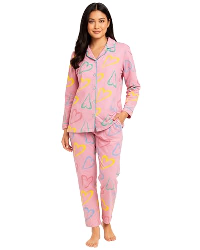 Image of Kuchipoo 100% Cotton Women's Night Suit Set - Soft & Breathable Printed Top and Pyjama Sleepwear