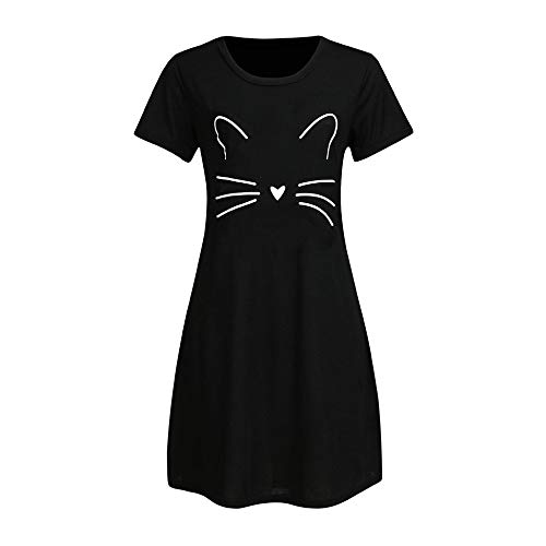 Vestido De Pijama con Estampado De Gato Y Carta De Maternidad