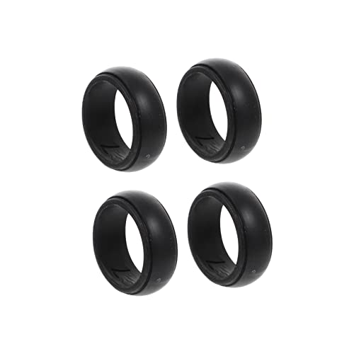 TEHAUX 4pcs Sports Ring Black Silicone Ring Black Mens Ring Black Wedding Bands for Men Gym Accessories Silicone Engagement Rings Outdoor Exercise Ring Exercising Supplies Sports Rings M