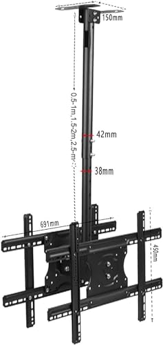 Support TV pliable et orientable double face avec bras extensible de 2 mètres pour grands écrans - 3