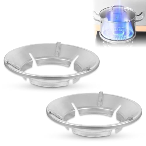 Image of Gas Saver Burner Dish, Energy Saving Gas Stove Stand, Windproof Energy Saving Stand Metal Body Pack of 2