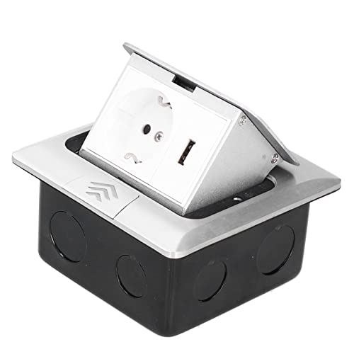WEBANG Presa A Scomparsa Per Pavimento 20A Con USB, Acciaio Inox, ETL, Confezione Da 2, Pop-up, Per Interni - 4