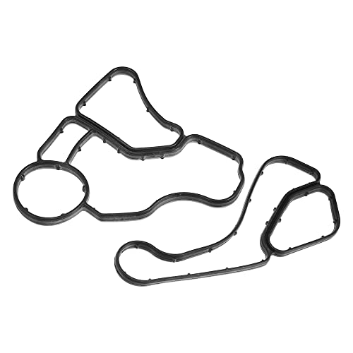 Acropix Power Steering Pump Oil Filter Housing Cooler Seal Gasket Fit For Bmw X1 X3 X5 - Pack Of 2 Black #TOP3