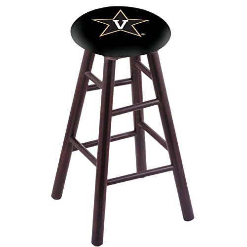 Holland Bar Stool Co. Maple Counter Stool in Dark Cherry Finish with Vanderbilt Seat by The