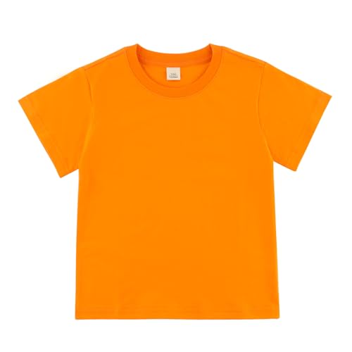 Image of Toddler Kids Short Sleeve Crew Neck T-Shirt Pullover, Loose Fit Casual Basic Tees for Boys Girls 2-8 Years