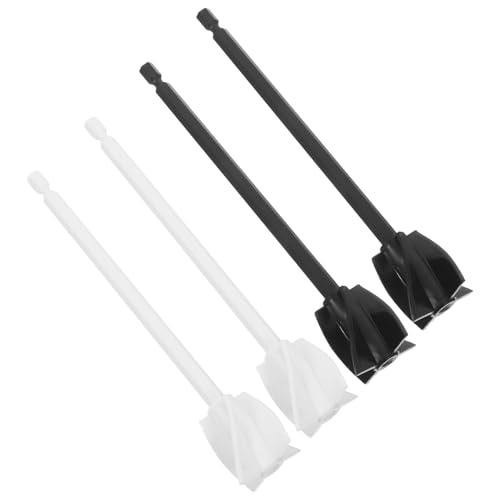 MUCKLILY Juego de 4 Paletas Mezcladoras Espirales para Taladro Varillas Reutilizables de Resina y Pintura Accesorio Profesional para Mezclar Resina Epoxi y Esmaltes Compatible Taladros