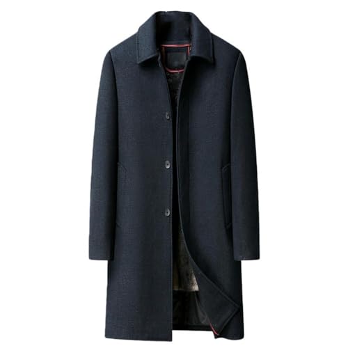 Manteau long homme automne-hiver chic élégant veste revers doublure polaire premium