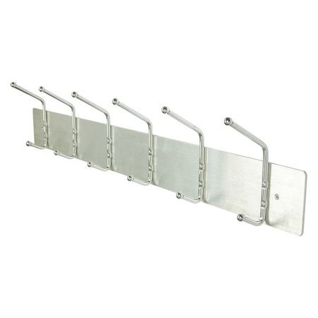 Coat Rack, Silver, 3-3/4 in. D, 36 in. W