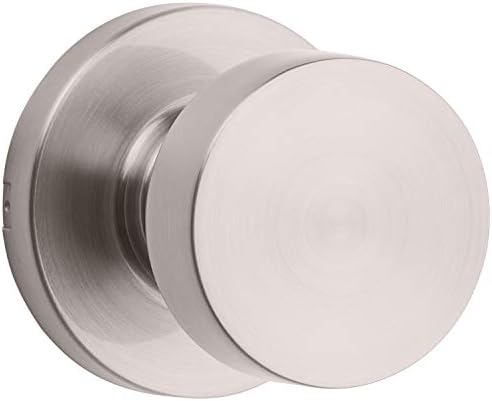 Kwikset Pismo Passage Door Knob, Non-Locking Stylish Door Handle for Interior Hallway and Closet Doors, Featuring Microban Product Protection, in Satin Nickel