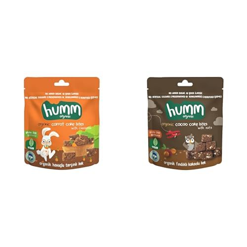 Humm Organic Seti | Vegan Havuçlu ve Tarçınlı Kek x1 + Vegan Kakaolu ve Fındıklı Kek x1