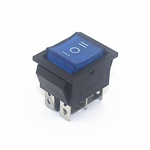 Interrupteur à bascule KCD4 bleu ON-OFF-ON 6 broches 16A d'alimentation pour équipement