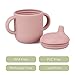 Nothomme Silicone Baby Drinking Cups - Sippy Cups for 6-12 Months Toddlers - Pack of 2 Food Grade Training Cups with Lids & Grip Handle for Baby Led Weaning, 6 oz (Blush/Mauve)