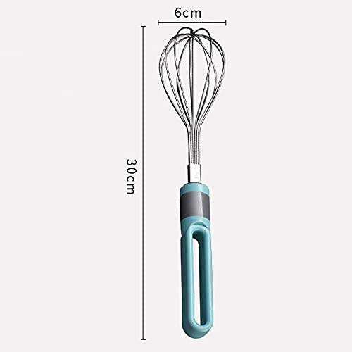Batidor de huevos de acero inoxidable para el hogar con diseño de gancho grande, diseño de alambre de acero grueso de 12, diseño pulido