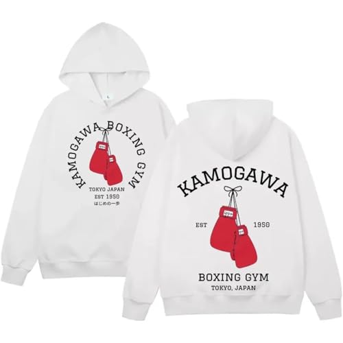 RQLNBOBZ Sudadera con Capucha de Anime Hajime No Ippo Kamogawa con patrón de Gimnasio de Boxeo Sudadera con Capucha de otoño e Invierno para Hombre