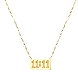 Cluksik Square 11:11 Necklace for Women, Trendy Number Pendant