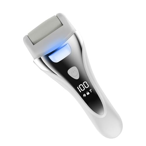足用電動角質除去器、充電式足角質除去器 - 電子フットファイルペディキュアツール - 2 スピードバッテリーディスプレイ防水フットケアペディキュア角質リムーバーひび割れたかかと & 角質