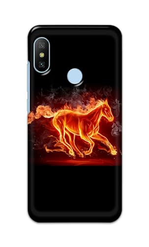 Image of PRINTFIDAA Printed Hard Back Cover Case for Mi A2 Back Cover (Fiery Horse) -112